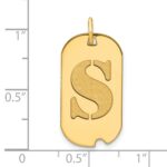14k Polished Letter S Initial Dog Tag Pendant - Image 2