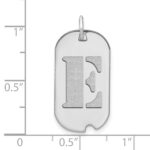14kw Polished Letter E Initial Dog Tag Pendant - Image 2