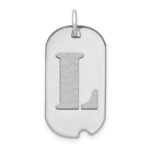 14kw Polished Letter L Initial Dog Tag Pendant