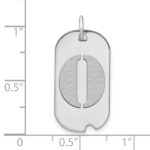 14kw Polished Letter O Initial Dog Tag Pendant - Image 3