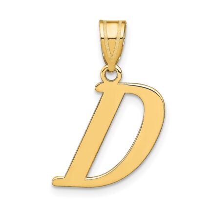14k Polished Letter D Initial Pendant