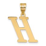 14k Polished Letter H Initial Pendant - Image 3