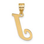 14k Polished Letter J Initial Pendant - Image 3