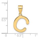 14k Polished Bubble Letter C Initial Pendant - Image 3