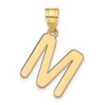 14k Polished Bubble Letter M Initial Pendant