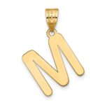 14k Polished Bubble Letter M Initial Pendant - Image 3