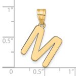 14k Polished Bubble Letter M Initial Pendant - Image 4