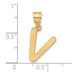 14k Polished Bubble Letter V Initial Pendant - Image 4