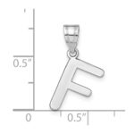 14kw Polished Bubble Letter F Initial Pendant - Image 4