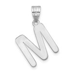 14kw Polished Bubble Letter M Initial Pendant - Image 3