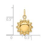 14k Polished Puffed Sun Pendant - Image 3