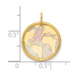 14K Polished Mother of Pearl Earth Pendant - Image 3