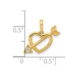 14K Polished Cut-out Heart with Arrow CZ Pendant - Image 3