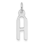 14K White Gold  Slanted Block Letter H Initial Charm
