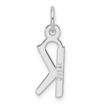 14K White Gold  Slanted Block Letter K Initial Charm - Image 3