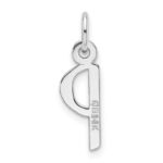 14K White Gold  Slanted Block Letter P Initial Charm - Image 3