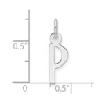 14K White Gold  Slanted Block Letter P Initial Charm - Image 4