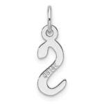 14K White Gold  Slanted Block Letter S Initial Charm - Image 3