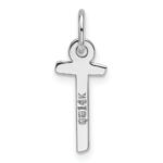 14K White Gold  Slanted Block Letter T Initial Charm - Image 3