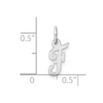 14k White Gold Small Script Letter F Initial Charm - Image 4