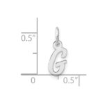 14k White Gold Small Script Letter G Initial Charm - Image 4