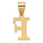 14k Polished Etched Letter F Initial Pendant - Image 3