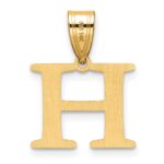14k Polished Etched Letter H Initial Pendant - Image 3