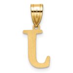 14k Polished Etched Letter J Initial Pendant - Image 3