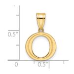 14k Polished Etched Letter O Initial Pendant - Image 4