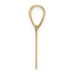 14k Polished Etched Letter V Initial Pendant - Image 2