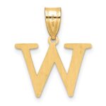 14k Polished Etched Letter W Initial Pendant - Image 3