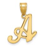 14K Script Letter A Initial Pendant