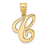 14K Script Letter C Initial Pendant