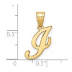 14K Script Letter I Initial Pendant - Image 4