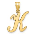 14K Script Letter K Initial Pendant