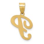 14K Script Letter P Initial Pendant - Image 3