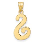 14K Script Letter S Initial Pendant - Image 3