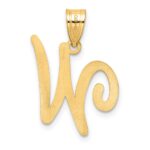 14K Script Letter W Initial Pendant - Image 3