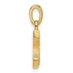 14K with Rhodium Diamond Letter C Initial Pendant - Image 2