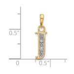 14K with Rhodium Diamond Letter J Initial Pendant - Image 4