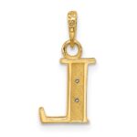 14K with Rhodium Diamond Letter L Initial Pendant - Image 3