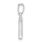 14K White Gold Diamond Letter E Initial Pendant - Image 2