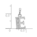 14K White Gold Diamond Letter E Initial Pendant - Image 4