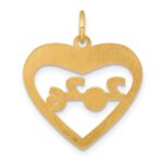 14K Polished CLASS OF 2026 Cut-Out Heart Charm - Image 3