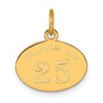 14k Polished Oval CLASS OF 2025 Charm