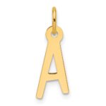 14k  Slanted Block Letter A Initial Charm