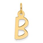 14k  Slanted Block Letter B Initial Charm