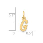 14K Small Script Letter G Initial Charm - Image 4