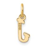 14K Small Script Letter J Initial Charm - Image 3