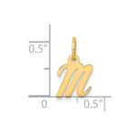 14K Small Script Letter M Initial Charm - Image 4